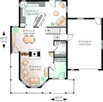 First Floor for House Plan #034-00127