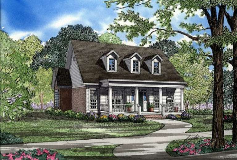 Narrow Lot House Plan #110-00466 Elevation Photo
