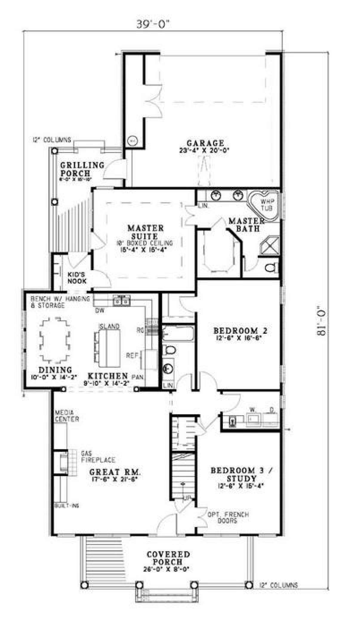 Floorplan 1 for House Plan #110-00466