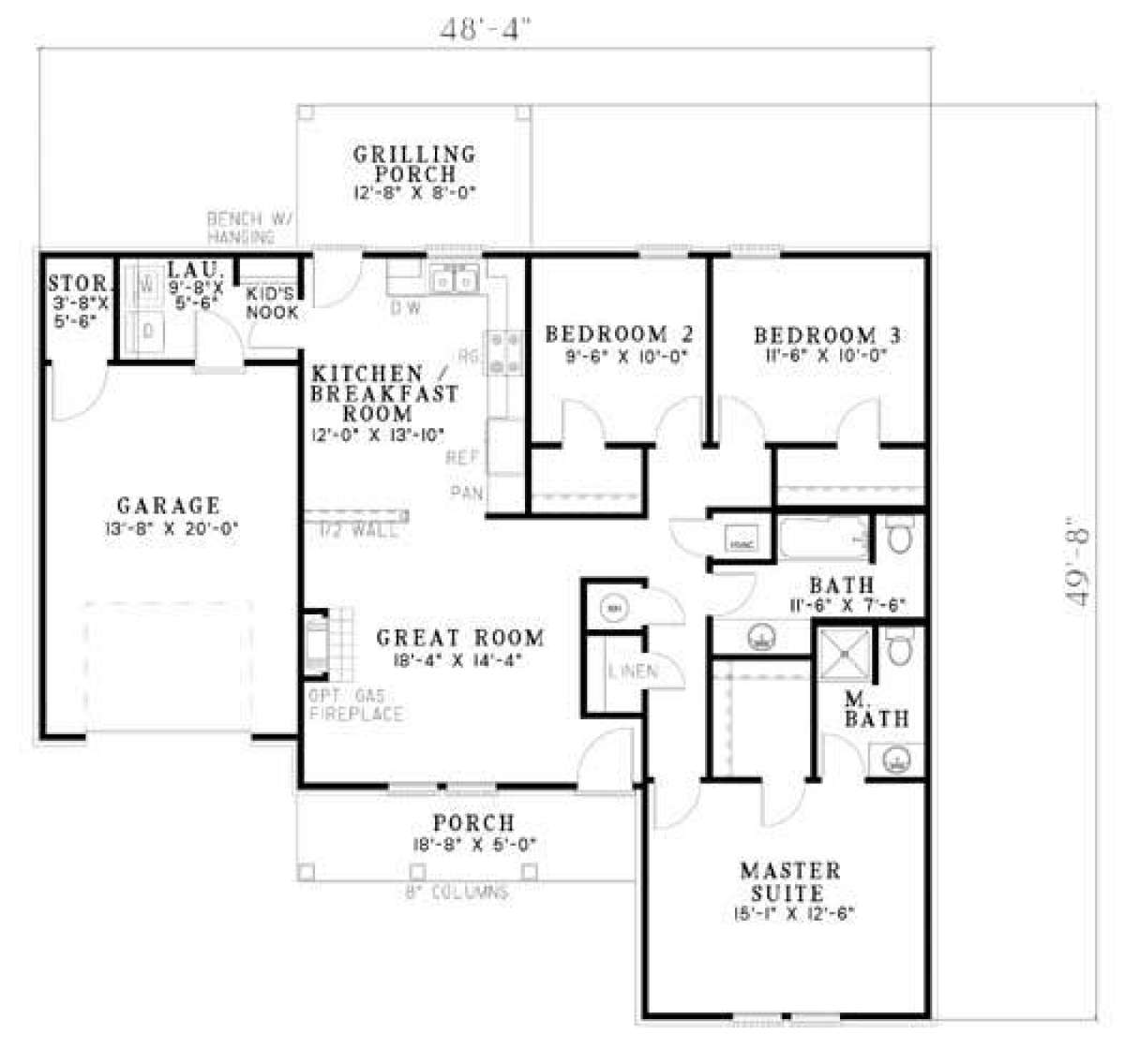 Floorplan 1 for House Plan #110-00470