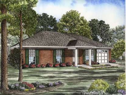 3 Bed, 2 Bath, 1046 Square Foot House Plan - #110-00471