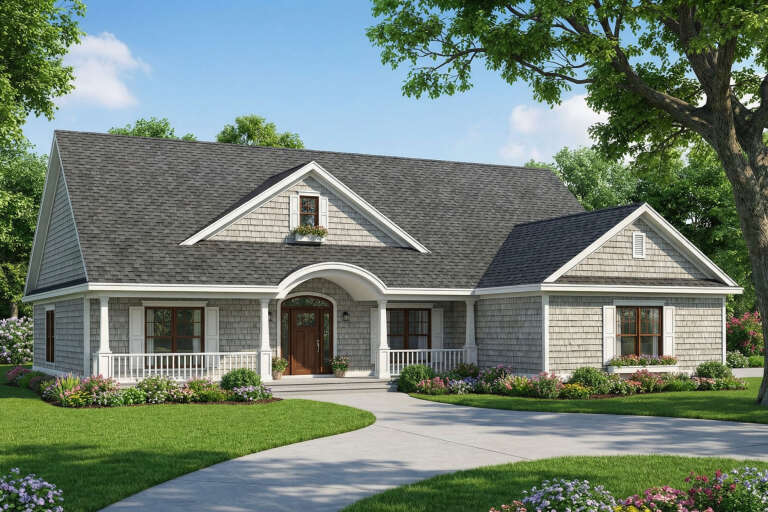 House Plan House Plan #5422 Angled Front Elevation