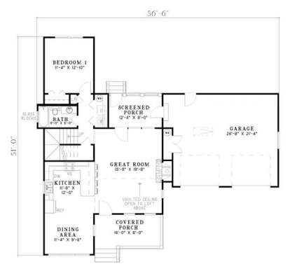 Floorplan 1 for House Plan #110-00476