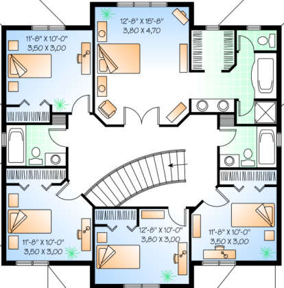 Second Floor for House Plan #034-00129