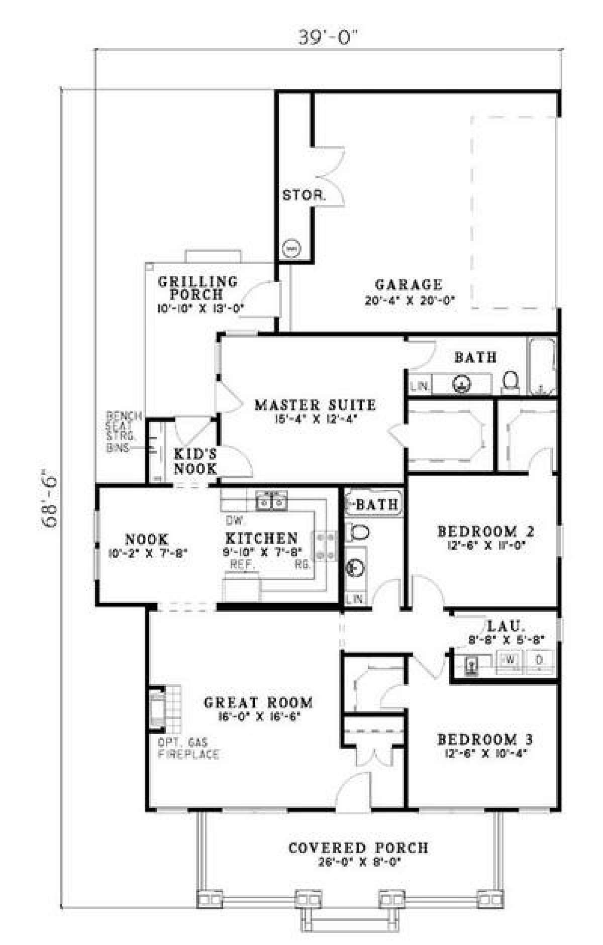 Floorplan 1 for House Plan #110-00482