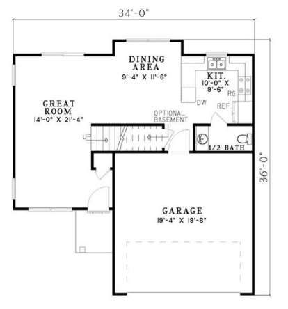 Floorplan 1 for House Plan #110-00493