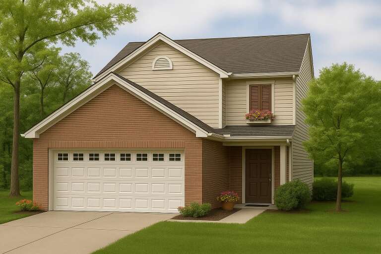House Plan House Plan #5445 Angled Front Elevation