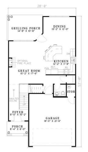 Floorplan 1 for House Plan #110-00498