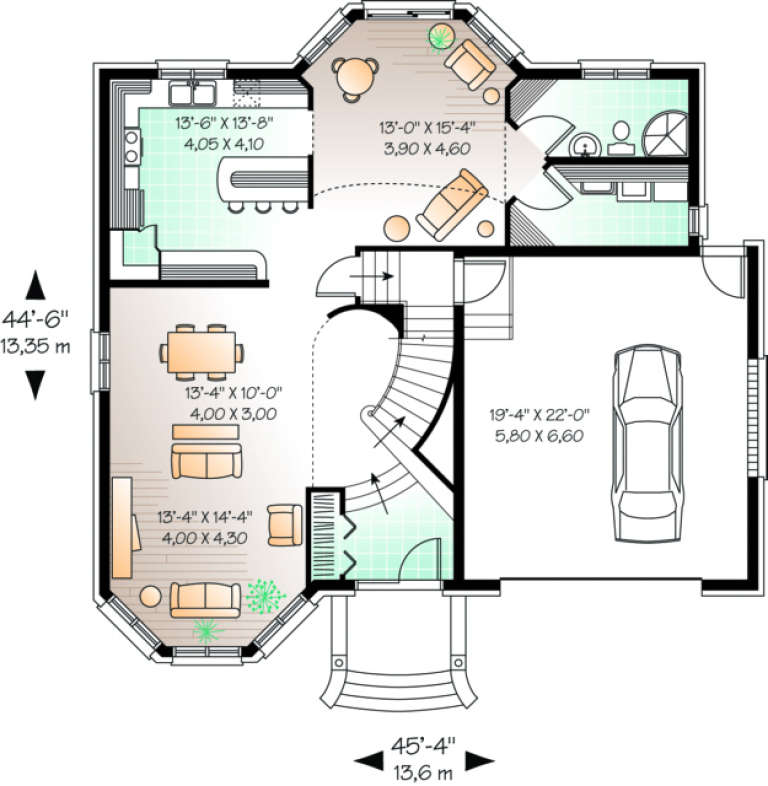 House Plan House Plan #545 Drawing 1