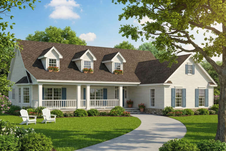 House Plan House Plan #5452 Angled Front Elevation