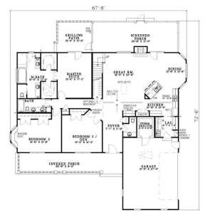 Floorplan 1 for House Plan #110-00503