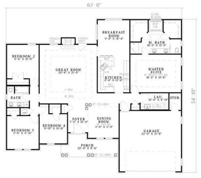 Floorplan 1 for House Plan #110-00504