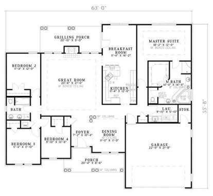 Floorplan 1 for House Plan #110-00505