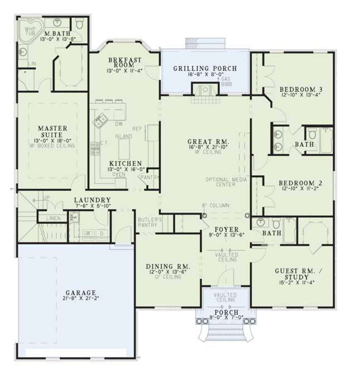 Floorplan 1 for House Plan #110-00508
