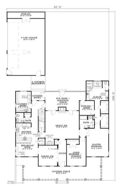 Floorplan 1 for House Plan #110-00510
