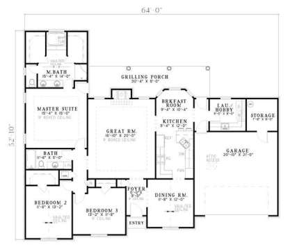 Floorplan 1 for House Plan #110-00513