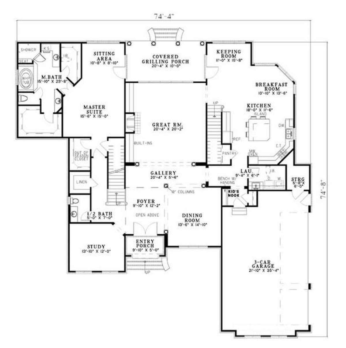 Floorplan 1 for House Plan #110-00514
