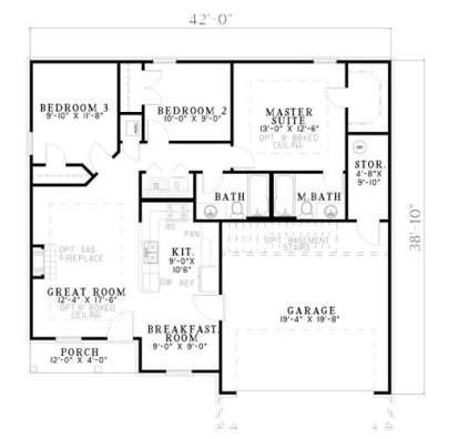 Floorplan 1 for House Plan #110-00515