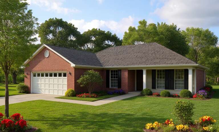 House Plan House Plan #5466 Angled Front Elevation