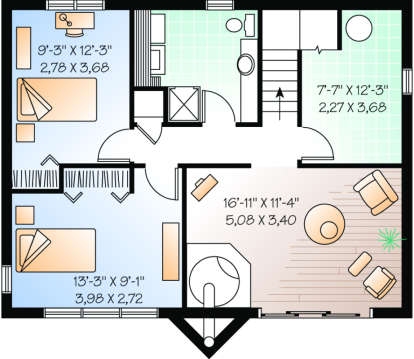 Basement Floor for House Plan #034-00132