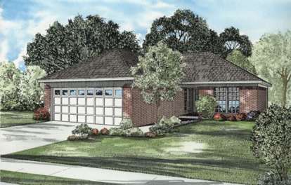 2 Bed, 1 Bath, 989 Square Foot House Plan - #110-00521