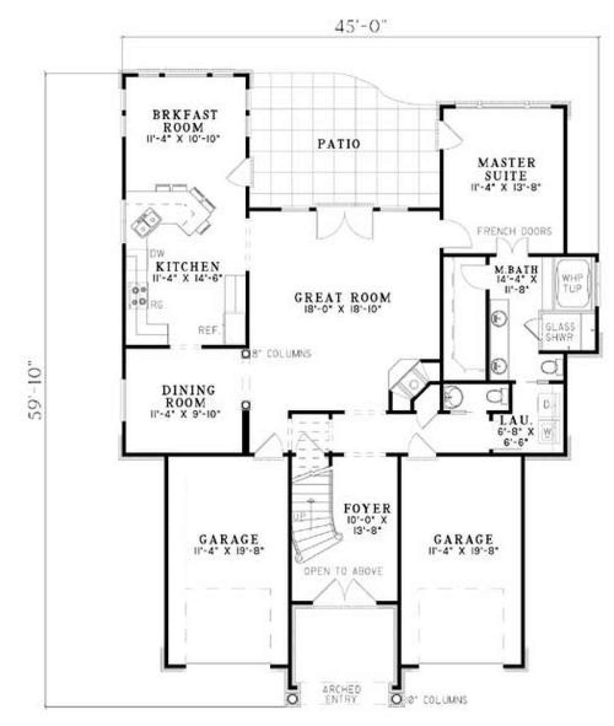 Floorplan 1 for House Plan #110-00522