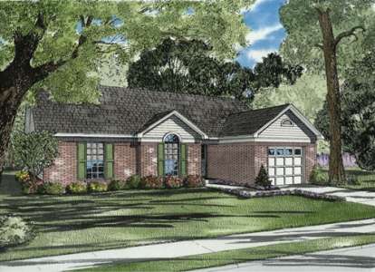 3 Bed, 1 Bath, 1203 Square Foot House Plan - #110-00523
