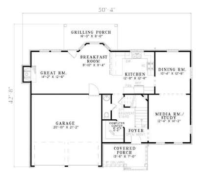 Floorplan 1 for House Plan #110-00527