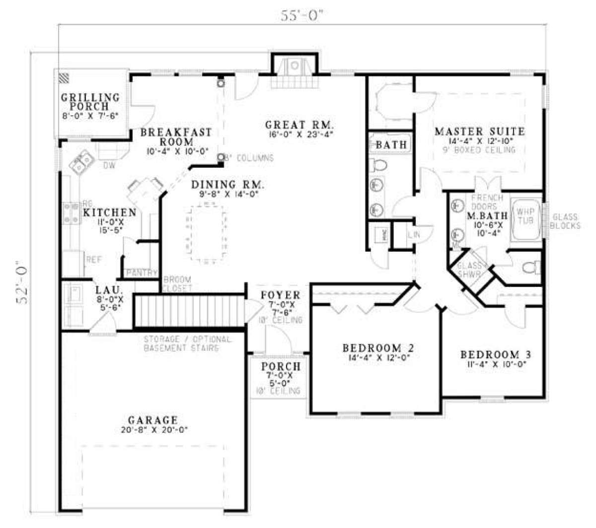 Floorplan 1 for House Plan #110-00528