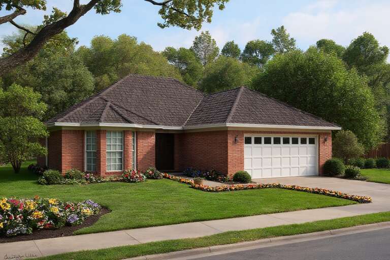 House Plan House Plan #5478 Angled Front Elevation