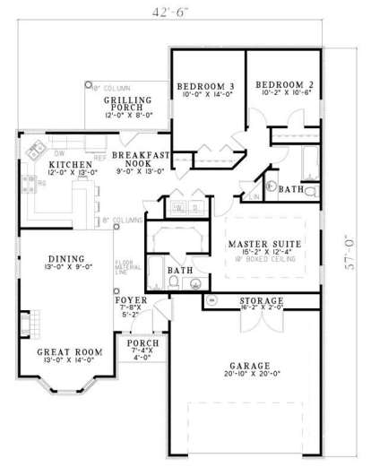Floorplan 1 for House Plan #110-00529