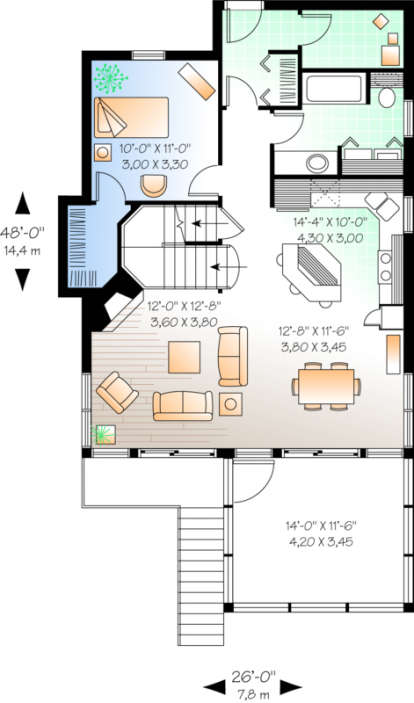 First Floor for House Plan #034-00133