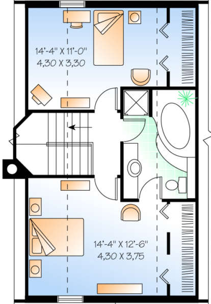 Second Floor for House Plan #034-00133