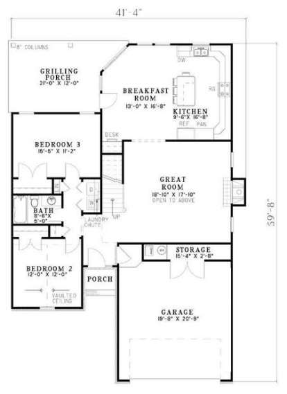 Floorplan 1 for House Plan #110-00532