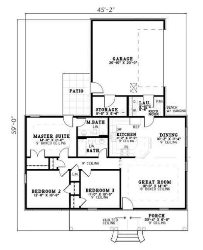Floorplan 1 for House Plan #110-00535