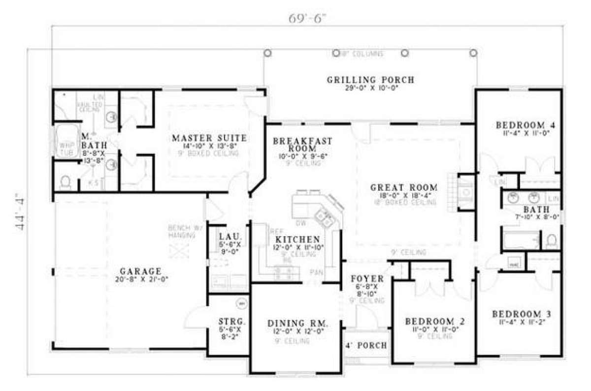 Floorplan 1 for House Plan #110-00536
