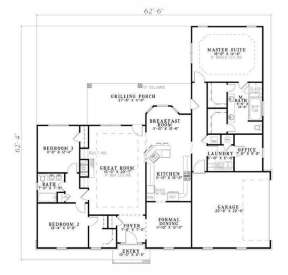 Floorplan 1 for House Plan #110-00537