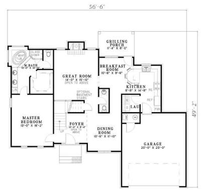 Floorplan 1 for House Plan #110-00540
