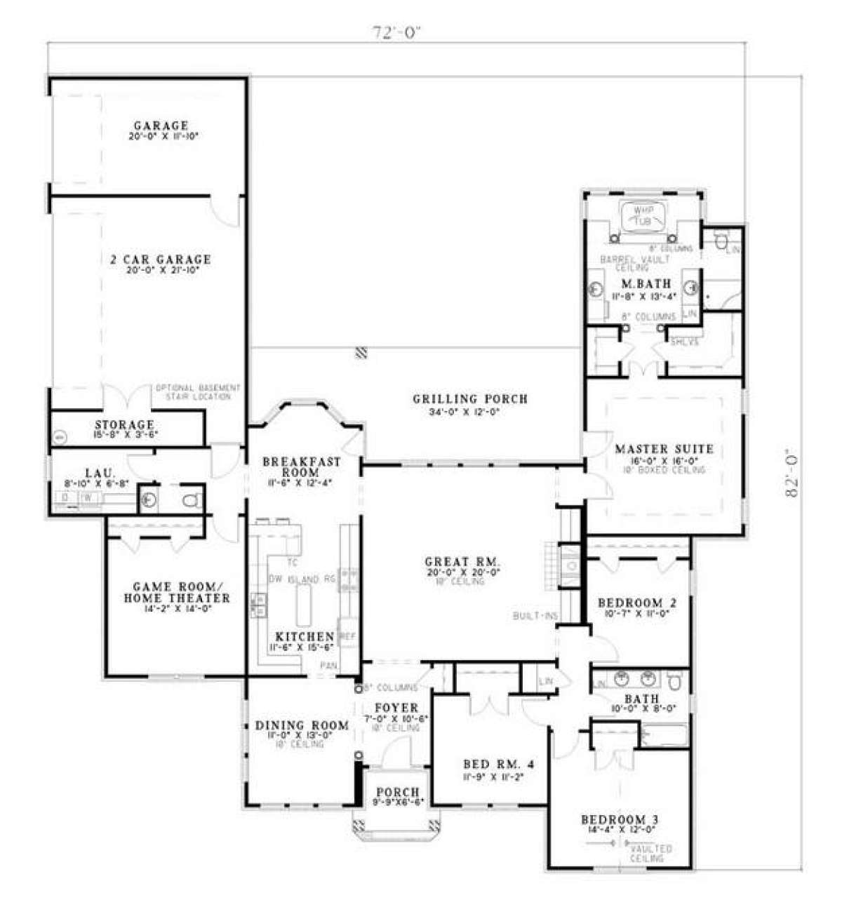 Floorplan 1 for House Plan #110-00542