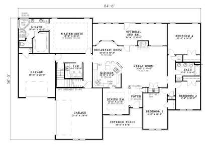 Floorplan 1 for House Plan #110-00545
