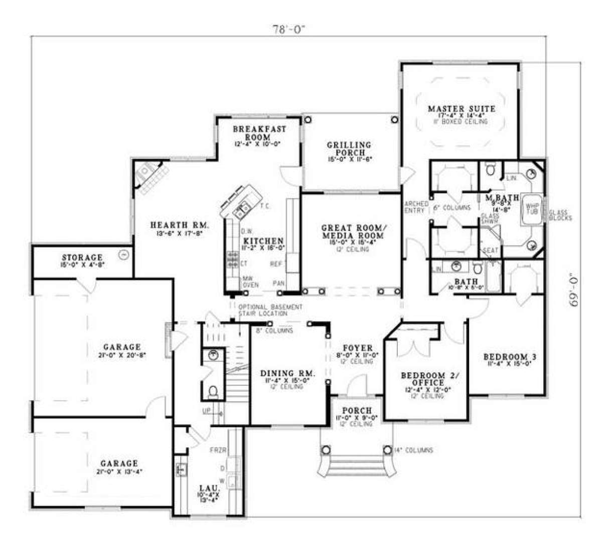 Floorplan 1 for House Plan #110-00548