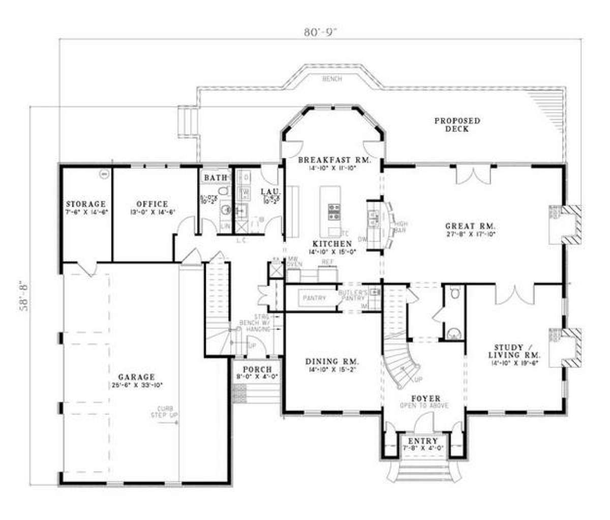 Floorplan 1 for House Plan #110-00550