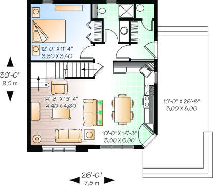 First Floor for House Plan #034-00135