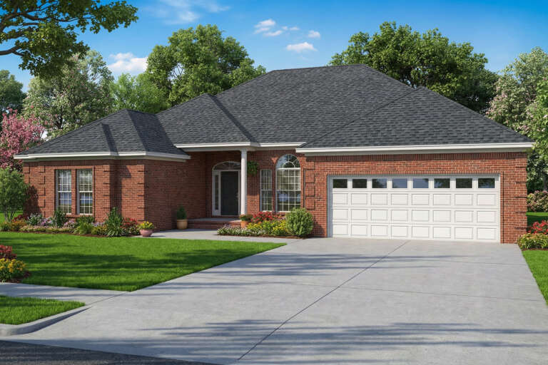 House Plan House Plan #5500 Angled Front Elevation