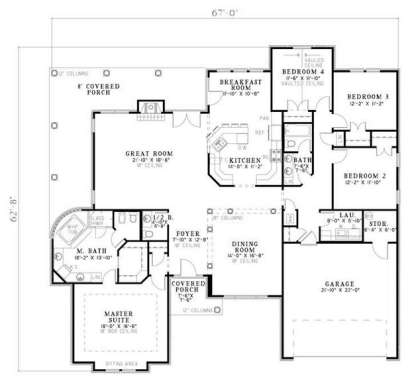Floorplan 1 for House Plan #110-00551