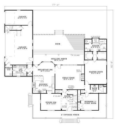 Floorplan 1 for House Plan #110-00555