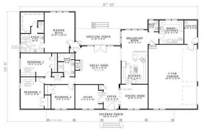 Floorplan 1 for House Plan #110-00559