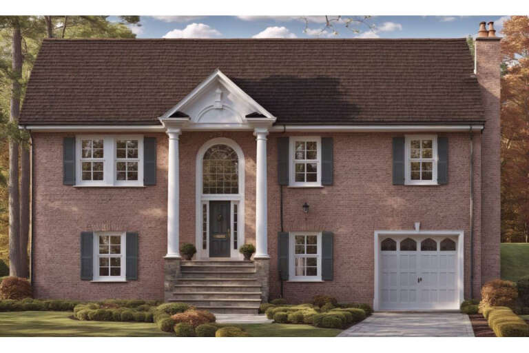 Narrow Lot House Plan #033-00102 Elevation Photo