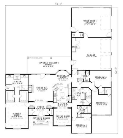 Floorplan 1 for House Plan #110-00562