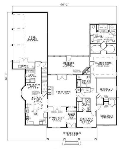 Floorplan 1 for House Plan #110-00568